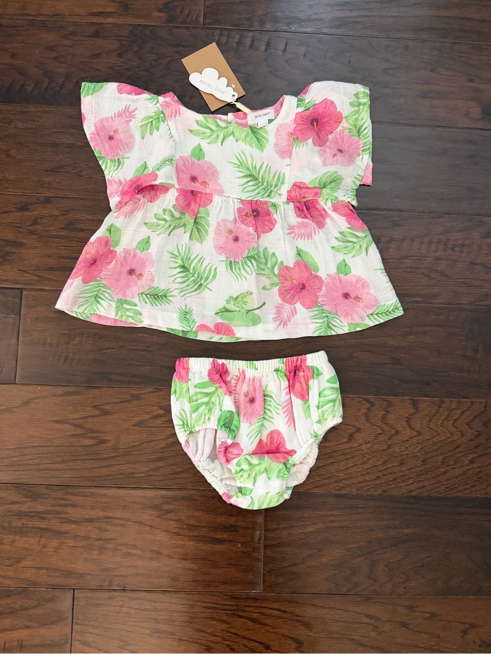Angel Dear Pink Floral Dress & Bloomers NEW with tags 6-12 months